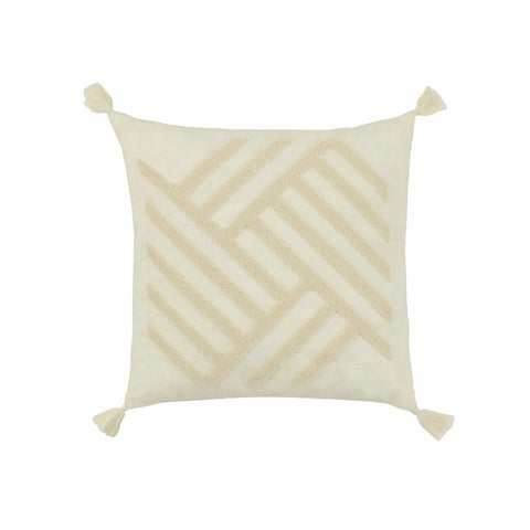 Karaca Home Kassey Filled Cushion, 43cmx43 cm, Cream