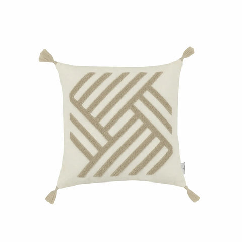 Karaca Home Kassey Filled Cushion, 43cmx43cm, Beige