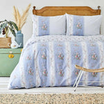 Sarah Anderson Loreta 100% Turkish Cotton Duvet Cover and Pillow Set, Double, Blue