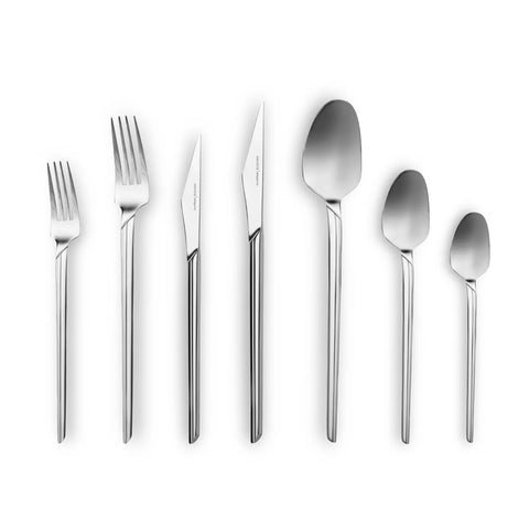 Karaca Midway 84-Piece Stainless Steel Cutlery Set for 12 People, Silver