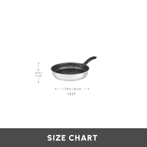 Karaca Gastro Stainless Steel Frying Pan, 20cm, Silver