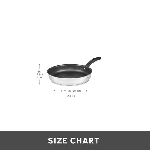 Karaca Gastro Stainless Steel Frying Pan, 24cm, Silver