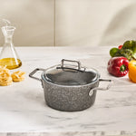 Karaca Salvador Biogranite Shallow Casserole with Lid, 20cm, Grey