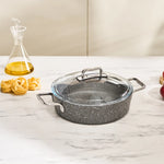 Karaca Salvador Biogranite  Shallow Casserole with Lid, 26cm, Grey