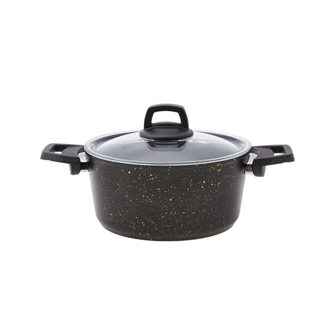 Karaca Blackgold Biogranite 13-Piece Non-Stick Cookware Set, Black Gold