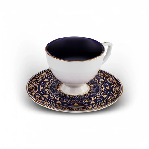 Karaca 100th Anniversary of the Turkish Republic Egemen Porcelain Espresso turkish Coffee Cup Set for 2 People, 80ml, Multi