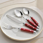 Karaca Alina 24-Piece for 6 People Cutlery Set, Red