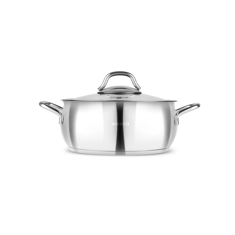 Karaca Emirgan Stainless Steel Stockpot with Lid, 20cm, Silver