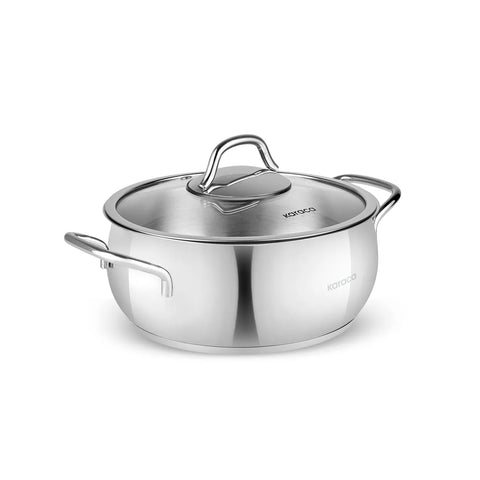 Karaca Emirgan Stainless Steel Stockpot with Lid, 20cm, Silver