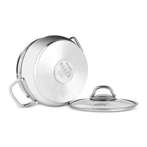 Karaca Emirgan Stainless Steel Stockpot with Lid, 20cm, Silver