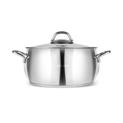 Karaca Emirgan Stainless Steel Stockpot with Lid, 24cm, Silver