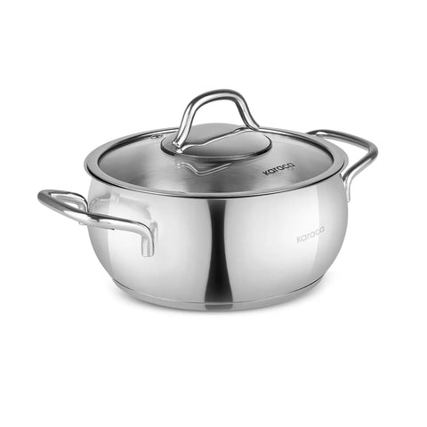 Karaca Emirgan Stainless Steel Stockpot with Lid, 26cm, Silver