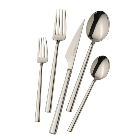 Karaca Halley 84-Piece Stainless Steel Cutlery Set for 12 People, Platinum