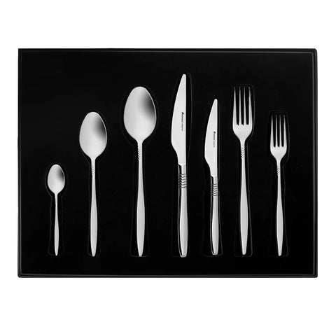 Karaca Laurel 84-Piece Stainless Steel Cutlery Set for 12 People, Silver