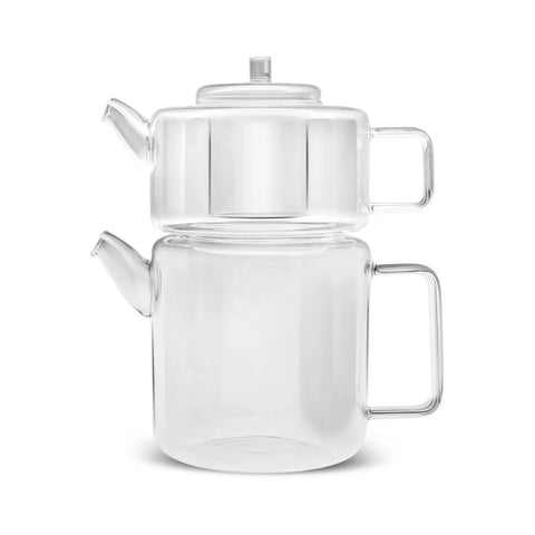 Karaca Flat Borosilicate Glass Teapot, Transparent