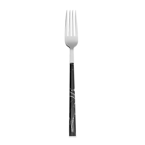 Karaca Leda 36-Piece Stainless Steel Cutlery Set for 6 People, Black Multi