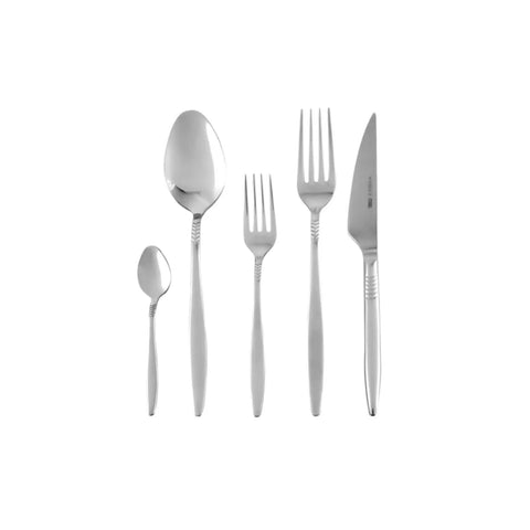 Karaca Laurel 30-Piece Stainless Steel Cutlery Set for 6 People, Silver