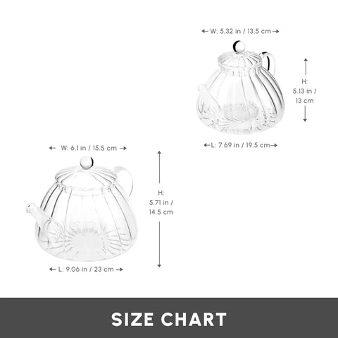 Karaca Lori Borosilicate Glass Teapot Set, Transparent