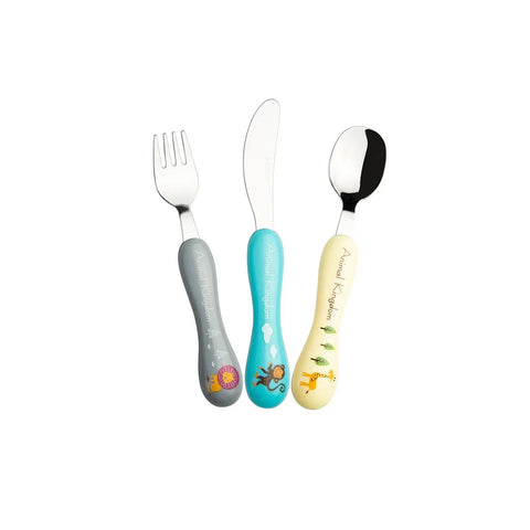 Karaca Animal Kingdom 3-Piece Stainless Steel Children's Cutlery Set, Multi