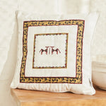 Karaca x Arslantepe Embroidered Cushion, 45cmx45cm, Mustard