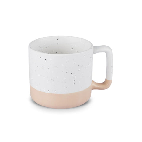 Karaca Maybel Stoneware Mug, 400ml, White-Light Orange 