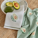 Karaca Home Avocado 2-Piece 100% Cotton Kitchen Towel, 40cmx60cm, Green