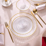 Karaca Zelazo Gold Rim 18-Piece Glass Dinner Set for 6 People, Gold