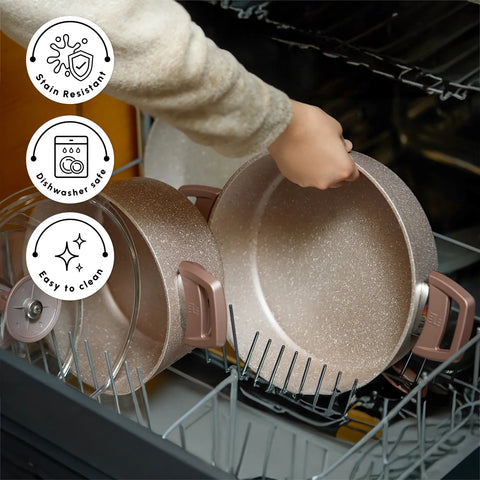 Karaca Rosegold Biogranite 12-Piece Cookware Set, Rose Gold