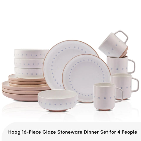 Karaca Haag 16-Piece Stoneware Dinner Set for 4 People, Multi