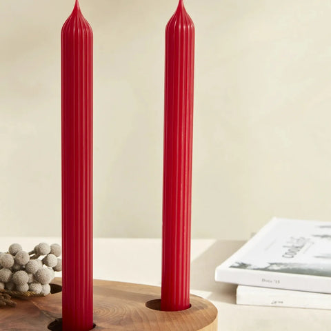 Karaca Home Wave 2-Piece Candle, 2cmx23cm, Red 