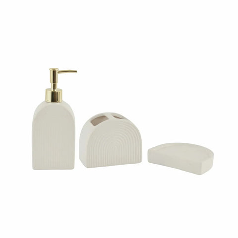 Karaca Home South Beach Bali 3- Piece Bath Set, White