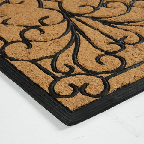 Kaşmir Rugs 7/24 Damask Coco Rubber Door Mat 45cmx75cm, Multi