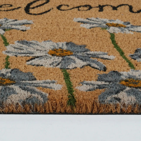 Kaşmir Rugs 7/24 Daisy Welcome Coco Door Mat, 45cmx75cm, Multi