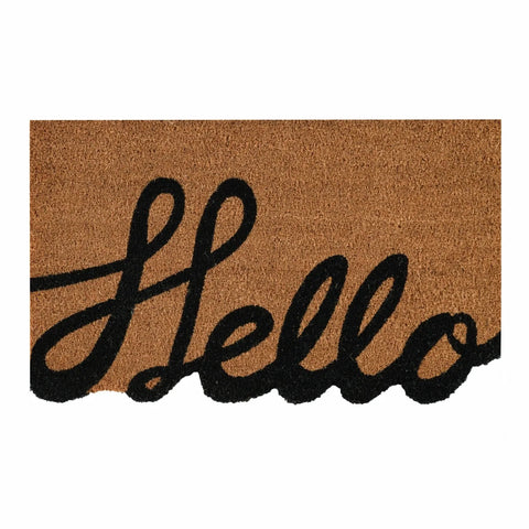 Kaşmir Rugs 7/24 Patterned Hello Coco Door Mat, 45cmx75cm, Multi