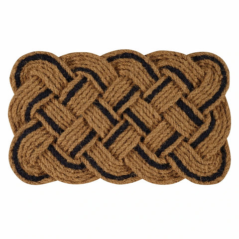 Kaşmir Rugs 7/24 Black Naturel Coco Door Mat, 45cmx75cm, Multi