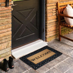 Kaşmir Rugs 7/24 Rubber-Framed Welcome Coco Door Mat, 45cmx75cm, Multi