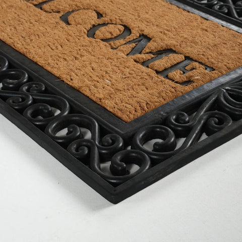 Kaşmir Rugs 7/24 Rubber-Framed Welcome Coco Door Mat, 45cmx75cm, Multi