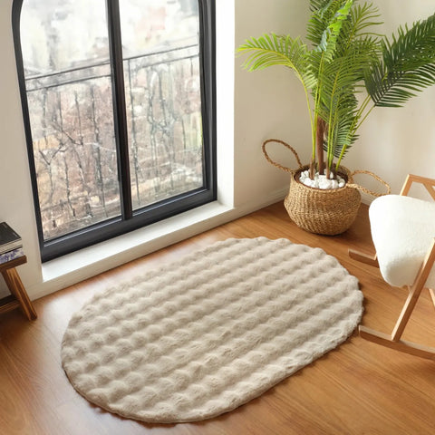 Kaşmir Rugs 7/24 Cosy Premium Bubble Rug, 100cmx150cm, Beige