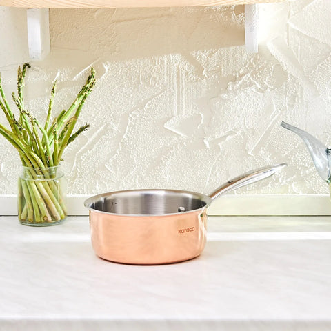 Karaca 3Ply PowerSteel Copper Saucepan, 1.4L, Copper