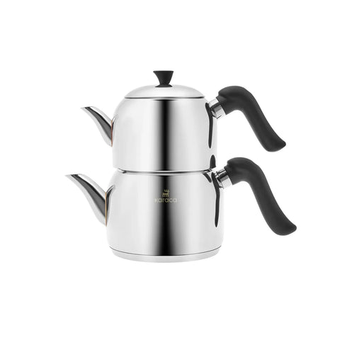 Karaca Edana Stainless Steel Induction Teapot Set, Midi, Black