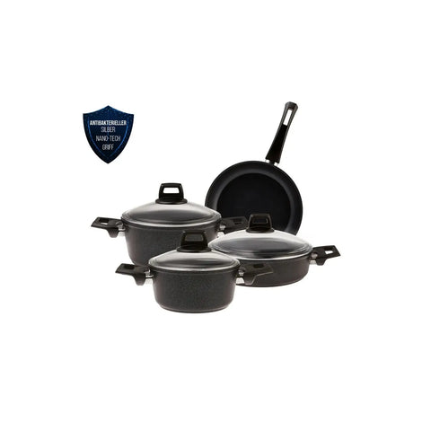 Karaca BioDiamond Power 7-Piece Induction Cookware Set, Black