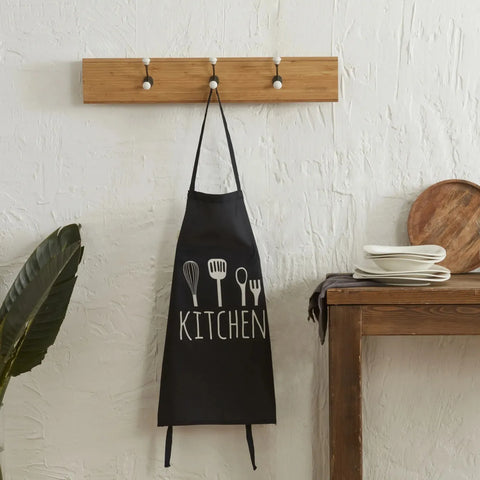 Karaca Home Jannie Printed Kitchen Apron, 50cmx70cm, Black