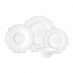 Karaca Melinda 24-Piece Porcelain Dinner Set for 6 People, White