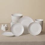 Karaca Arte 53-Piece Bone China Dinner Set for 12 People, White