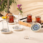 Karaca Roman 12 Piece Ceramic Turkish Tea Set for 6 People, 165ml, Multi