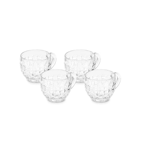 Karaca Emel 4-Piece Glass Tea Cup Set, 180ml, Transparent