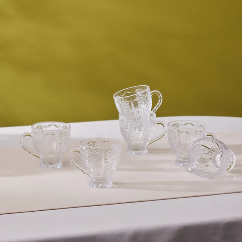 Karaca Seda 6-Piece Glass Tea Cup Set, 180ml, Transparent