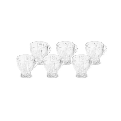 Karaca Seda 6-Piece Glass Tea Cup Set, 180ml, Transparent