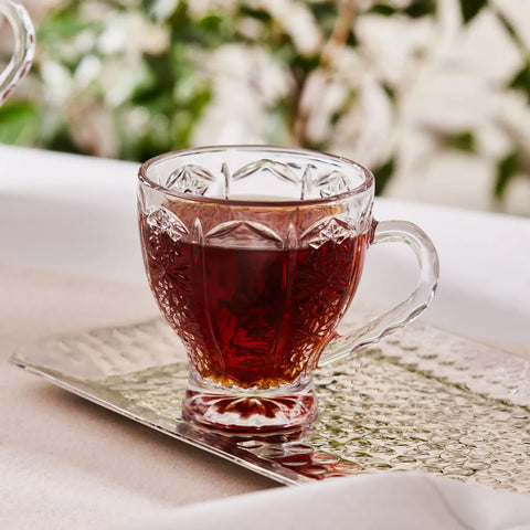 Karaca Seda 6-Piece Glass Tea Cup Set, 180ml, Transparent