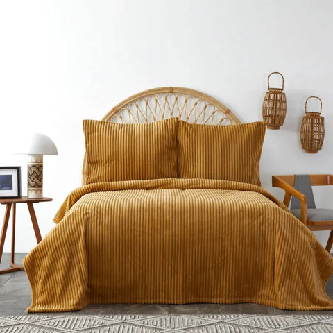 Karaca Home Joena Bedspread Set, Double, Mustard